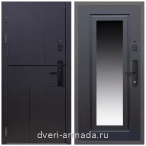 Белые двери с зеркалом, Умная входная смарт-дверь Армада Оникс МДФ 10 мм Kaadas S500 / МДФ 16 мм ФЛЗ-120 Венге