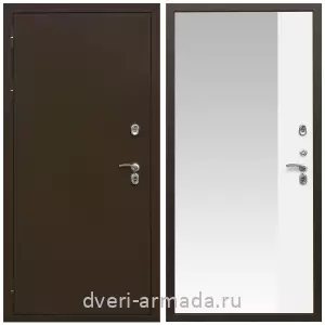Белые двери с зеркалом, Дверь входная уличная в дом Армада Термо Молоток коричневый/ МДФ 16 мм ФЛЗ Панорама-1 Белый матовый