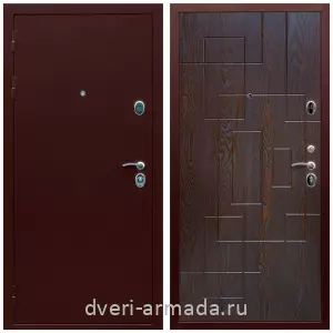 Входные двери с двумя петлями, Дверь входная Армада Люкс ТАнтик медь / МДФ 16 мм ФЛ-57 Дуб шоколад