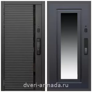 Входные двери с зеркалом и теплоизоляцией, Умная входная смарт-дверь Армада Каскад BLACK МДФ 10 мм Kaadas K9 / МДФ 16 мм ФЛЗ-120 Венге