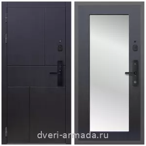 Белые двери с зеркалом, Умная входная смарт-дверь Армада Оникс МДФ 10 мм Kaadas S500 / МДФ 16 мм ФЛЗ-Пастораль, Венге