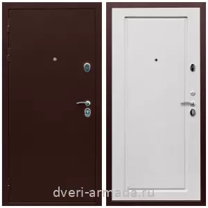 Входные двери с внутренней отделкой панелями МДФ, Дверь входная Армада Люкс Антик медь / МДФ 16 мм ФЛ-119 Ясень белый