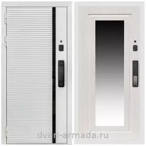 Входные двери Эврика, Умная входная смарт-дверь Армада Каскад WHITE МДФ 10 мм Kaadas K9 / МДФ 16 мм ФЛЗ-120 Дуб белёный