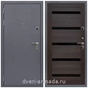 Дверь входная Армада Престиж Антик серебро / МДФ 16 мм СБ-14 Эковенге стекло черное