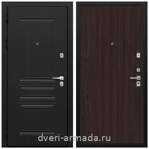 Двери МДФ для квартиры, Дверь входная Армада Экстра МДФ 10 мм МДФ ФЛ-243 Черная шагрень  / МДФ 6 мм ПЭ Венге с повышенной шумоизоляцией