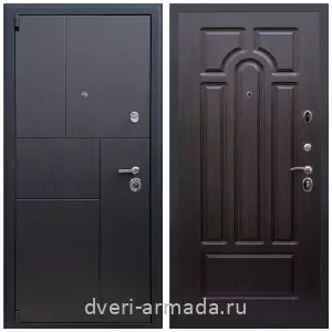 Темные входные двери, Дверь входная Армада Бастион МДФ 16 мм ФЛ-290 Дуб фактурный шоколад / МДФ 6 мм ФЛ-58 Венге