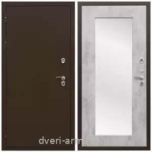 Белые двери с зеркалом, Дверь входная уличная в дом Армада Термо Молоток коричневый/ МДФ 16 мм ФЛЗ-пастораль, Бетон светлый