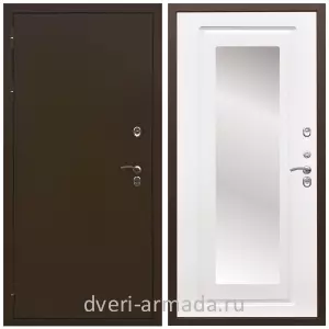 Белые двери с зеркалом, Дверь входная уличная в дом Армада Термо Молоток коричневый/ МДФ 16 мм ФЛЗ-120 Ясень белый