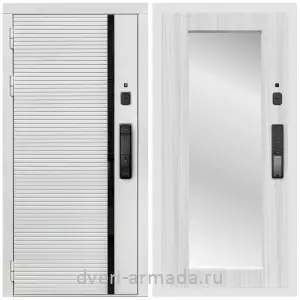Входные двери в Подольске, Умная входная смарт-дверь Армада Каскад WHITE МДФ 10 мм Kaadas K9 / МДФ 16 мм ФЛЗ-Пастораль, Сандал белый
