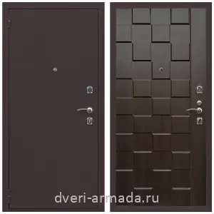Входные двери с двумя петлями, Дверь входная Армада Комфорт Антик медь / МДФ 16 мм ОЛ-39 Эковенге