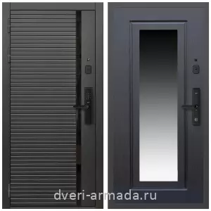 Белые двери с зеркалом, Умная входная смарт-дверь Армада Каскад BLACK МДФ 10 мм Kaadas S500 / МДФ 16 мм ФЛЗ-120 Венге