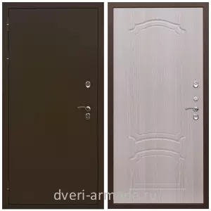 Уличные, Дверь входная уличная для загородного дома Армада Термо Молоток коричневый/ МДФ 6 мм ФЛ-140 Дуб белёный морозостойкая