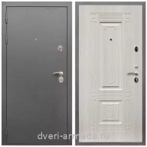 2 контура, Дверь входная Армада Оптима Антик серебро / МДФ 16 мм ФЛ-2 Дуб белёный