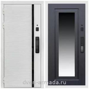 Входные двери с зеркалом и теплоизоляцией, Умная входная смарт-дверь Армада Каскад WHITE МДФ 10 мм Kaadas K9 / МДФ 16 мм ФЛЗ-120 Венге