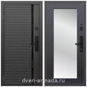 Белые двери с зеркалом, Умная входная смарт-дверь Армада Каскад BLACK МДФ 10 мм Kaadas S500 / МДФ 16 мм ФЛЗ-Пастораль, Венге