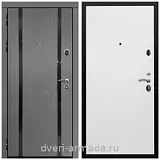 Дверь входная Армада Престиж Черная шагрень МДФ 16 мм Графит абсолют софт / МДФ 10 мм Гладкая белый матовый