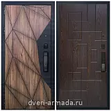 Умная входная смарт-дверь Армада Ламбо Kaadas K9 / МДФ 16 мм ФЛ-57 Дуб шоколад